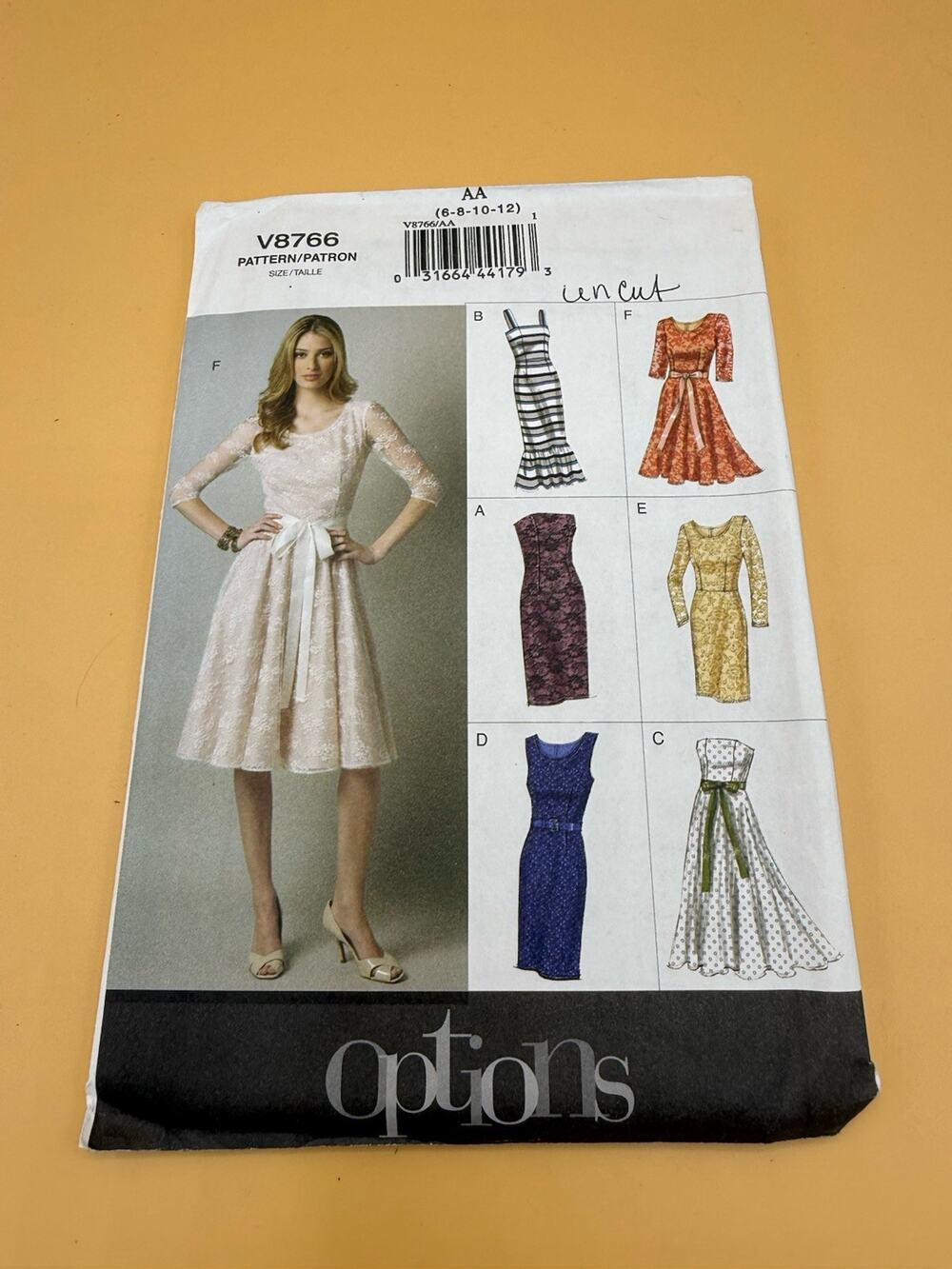 Options V8766 Misses Petite Dress Pattern Sz 6-20 UNCUT Easy Sewing